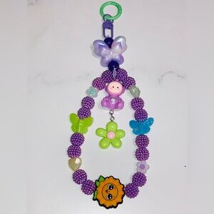 Purple Tellatubby Beaded Car/ Phone Charm
